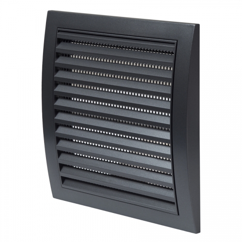 N12A, ventilācijas reste plastmasas, 190x190mm, antracīts