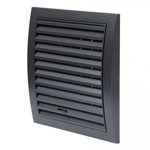 N12RA, ventilācijas reste plastmasas, 190x190mm, regulējama, antracīts