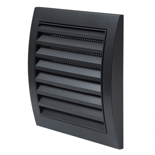 N10A, ventilācijas reste plastmasas, 148x153mm, antracīts