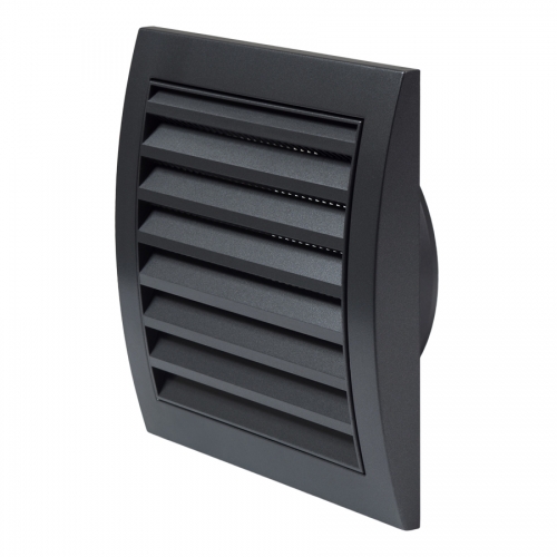 ND10A, ventilācijas reste plastmasas, 148x153mm, Ø100mm, antracīts