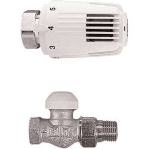 HERZ Termostata ventīlis taisns kompl. ar galvu 1/2"
