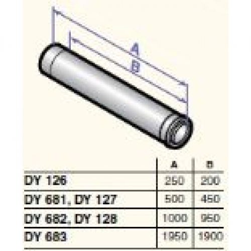 DE DIETRICH Dūmvada gargabals D110/150 500mm, DY811