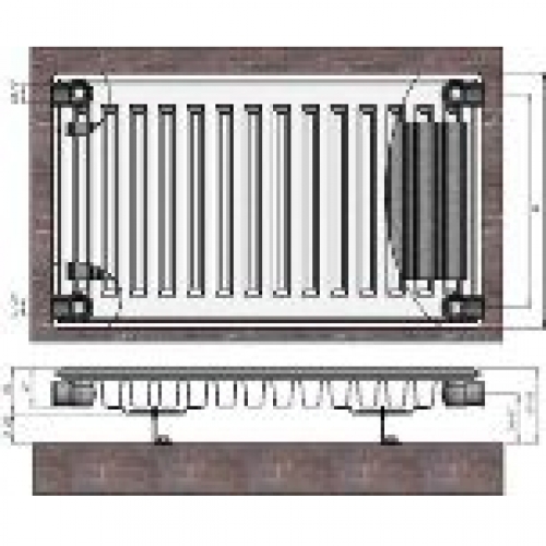 TERMOLUX Radiators 11x400x1000 sānu piesl.